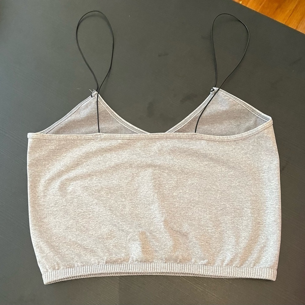 Free People Intimately Skinny Strap Seamless Brami Cami Crop Top Gray Size M/L - Picture 3 of 6